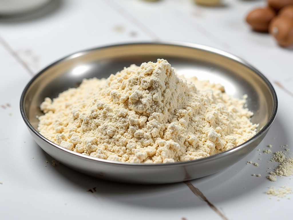 Ground tiger nut flour in a bowl